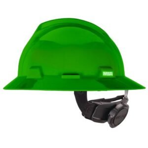 Casco ala ancha verde ajuste matraca clase E MSA