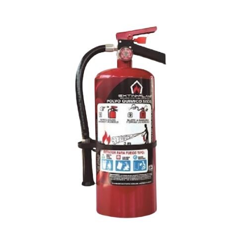 Extintor PQS 4.5kg fuego ABC y soporte de pared