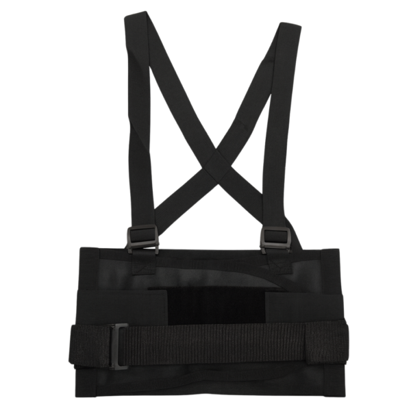 Faja sacrolumbar con tirantes y un tercer cinturón