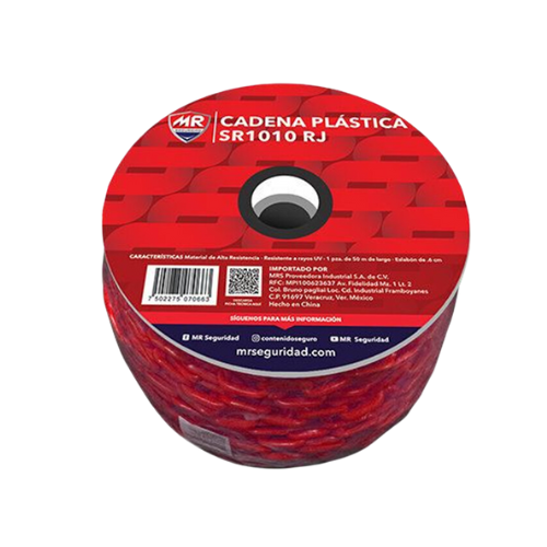 Cadena plástica roja 50 mts MR Mod SR1010RJ