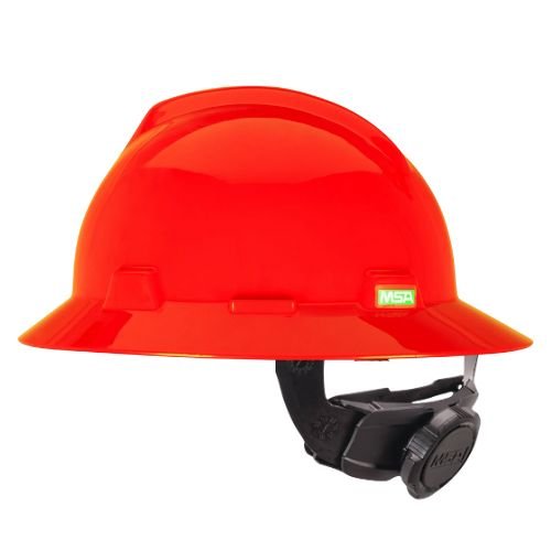 Casco ala ancha naranja ajuste matraca clase E MSA