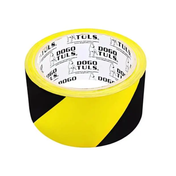 Cinta señalización amarillo y negro de 2"x18m Dogotuls