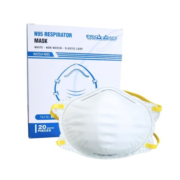 Cubre boca con sujetador y clip nasal N95 20 piezas