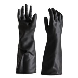 GUANTE LATEX NEGRO INDUSTRIAL USO RUDO PROTECCIÓN ÁCIDOS, SOLVENTES Y QUÍMICOS Guante de látex industrial de uso rudo contra ácidos