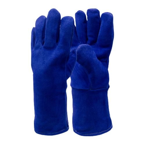 Guante para soldador de carnaza color azul MSC
