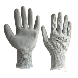 GUANTE T-LG RESISTENTE AL CORTE NIVEL 5 HPPE PALMA DE POLIURETANO, MCA. TAC MOD. TAC-HPPE-PU-5LG. (1) Guante anticorte nivel 5 TAC Mod: HPPEPU