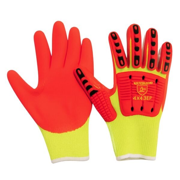 Guante de polietileno anti-impacto color rojo