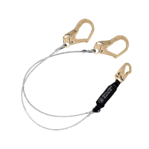 LINEA DE VIDA CON AMORTIGUADOR DE IMPACTO DE DOBLE BRAZO, GANCHO GRANDE, CABLE DE ACERO GALVANIZADO, MOD. SAX-DG18 MCA. MCA GOLDEN EAGLE Línea de vida con amortiguador de impacto Golden Eagle SAX-DG18