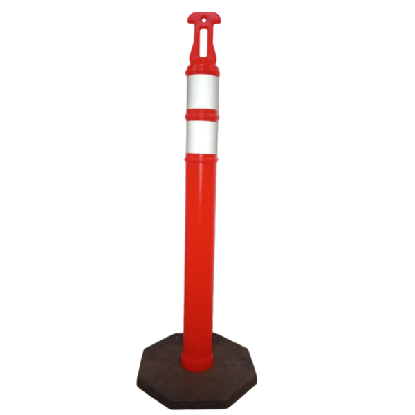 Poste delimitador naranja con reflejante de 1.20 mts